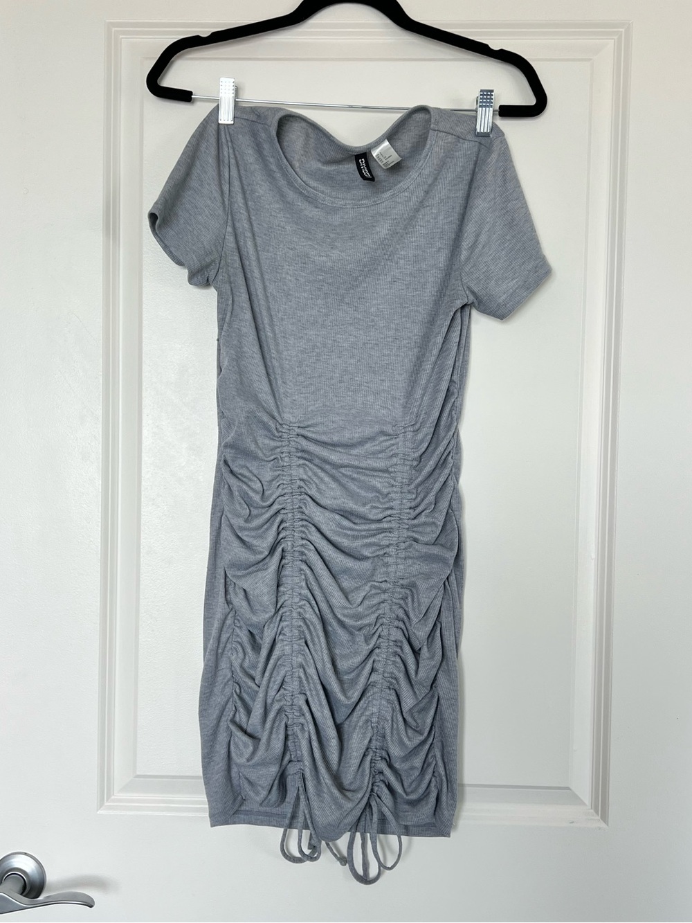 H&M Gray Ruched Short Dress